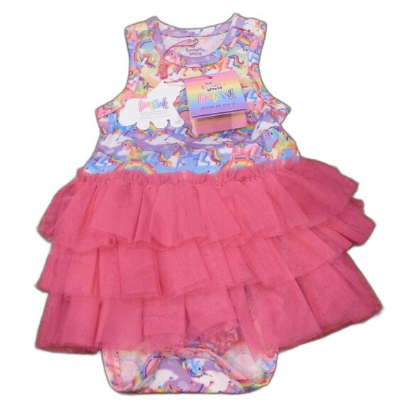 Posh Peanut Lisa Frank Rainbow Unicorn Girls Bodysuit Size 3-6 Months NWT - Picture 1 of 3